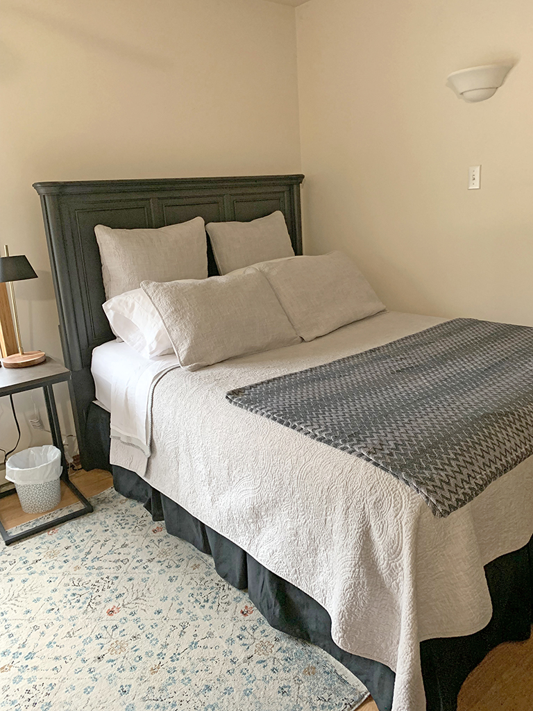 queen-sized comfortable bed
